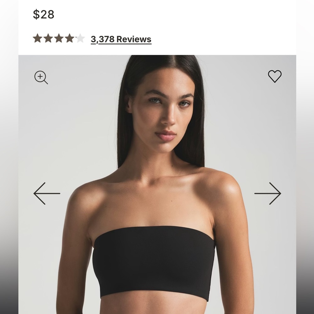 Skims ‘fits everybody’ bandeau bra in onyx